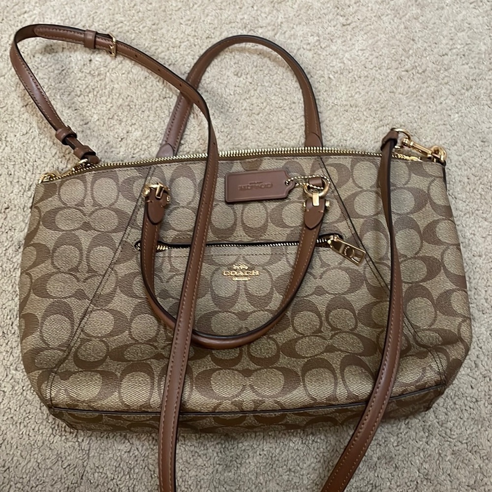 Coach crossbody brown and tan